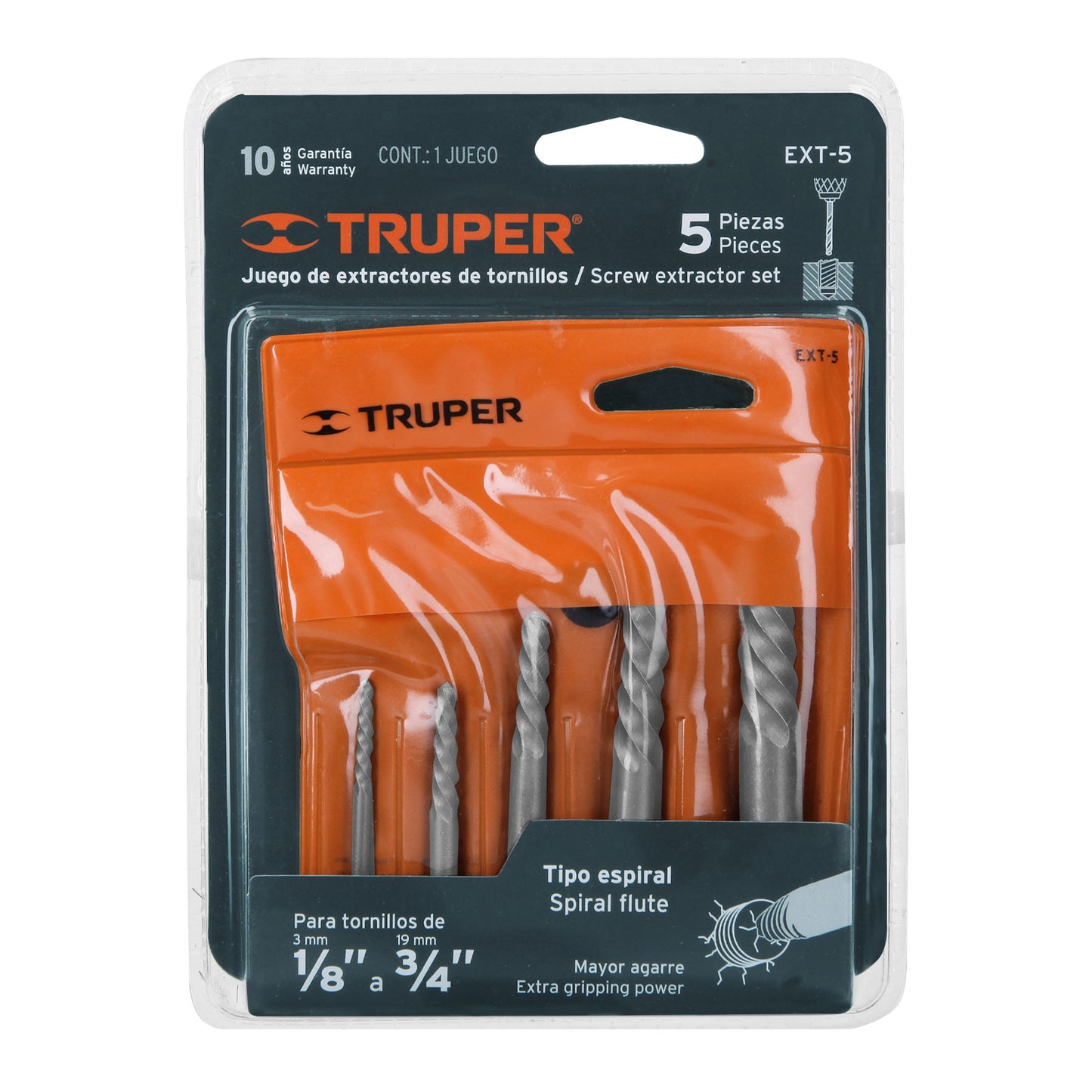 EXT-5 Juego extractores de tornillos, 5 piezas