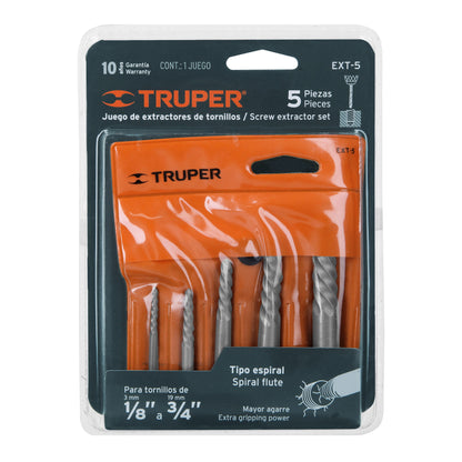 EXT-5 Juego extractores de tornillos, 5 piezas