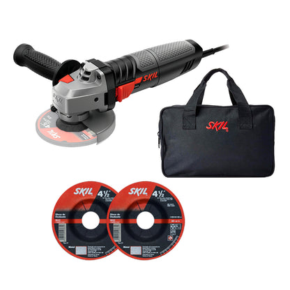F0129004FP-000 Mini Pulidora angular de 4 1/2" Skil 9004 830W 110V con 2 discos