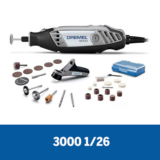F0133000PF-000 Dremel 3000 Mototool con 1 aditamento 26 accesorios en maletín