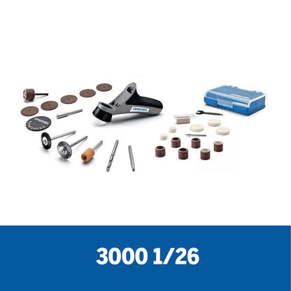 F0133000PF-000 Dremel 3000 Mototool con 1 aditamento 26 accesorios en maletín