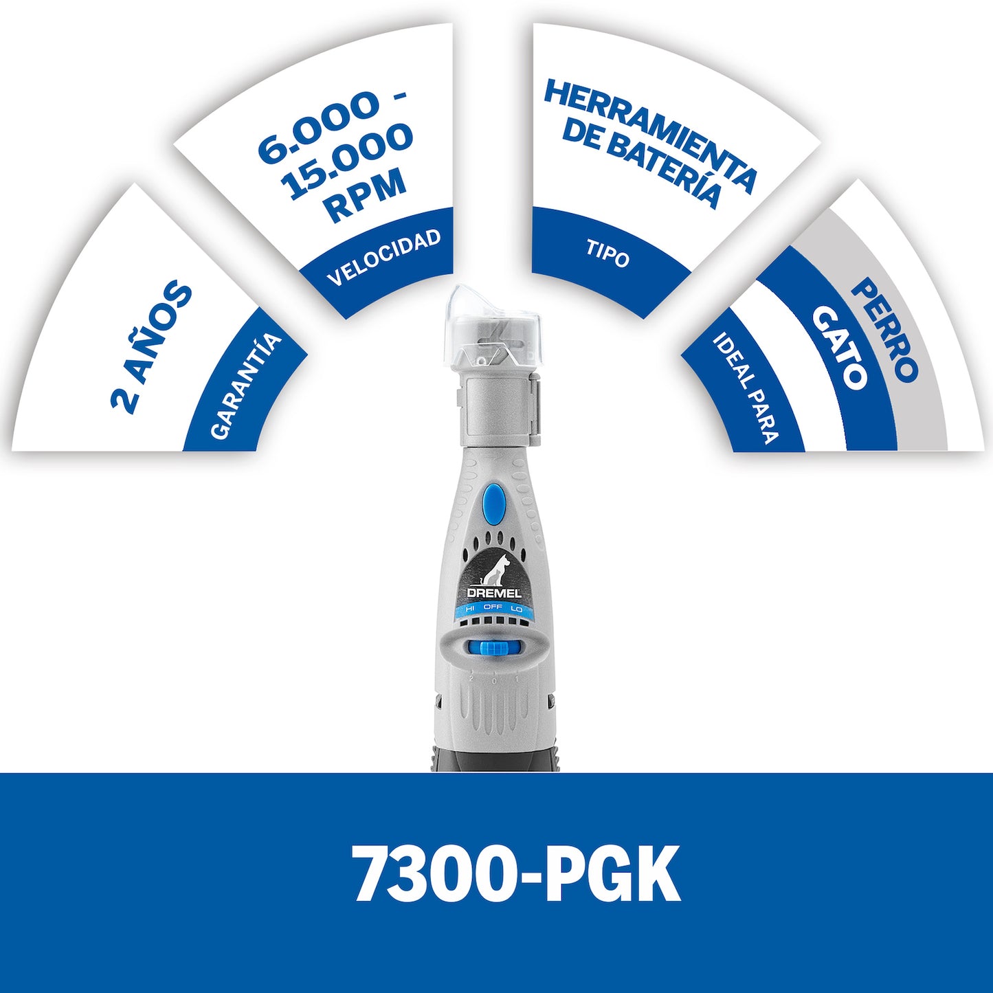Dremel 7300 Kit de Limado para Uñas de mascota 4,8V