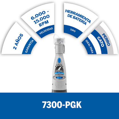 Dremel 7300 Kit de Limado para Uñas de mascota 4,8V