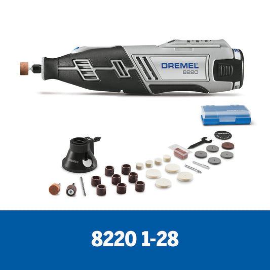 Dremel 8220 Mototool Inalámbrico/Batería de Litio de 12V Max con 1 Acople y 28 Accesorios + Maleta