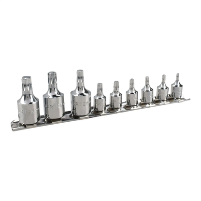 F4451T Juego de copas punta Torx cuadrante 1/4" y 3/8" 9 piezas T10 a T50