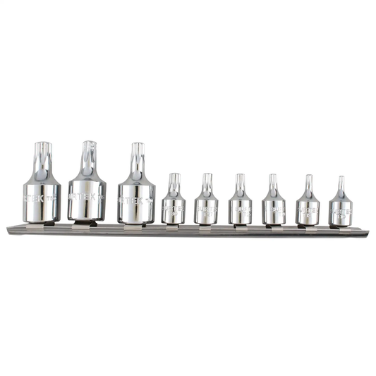 F4451T Juego de copas punta Torx cuadrante 1/4" y 3/8" 9 piezas T10 a T50