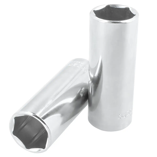 F5116HL Copa larga 6 pt cuadrante 3/8" de 1/2" recubierta en Cr-Ni