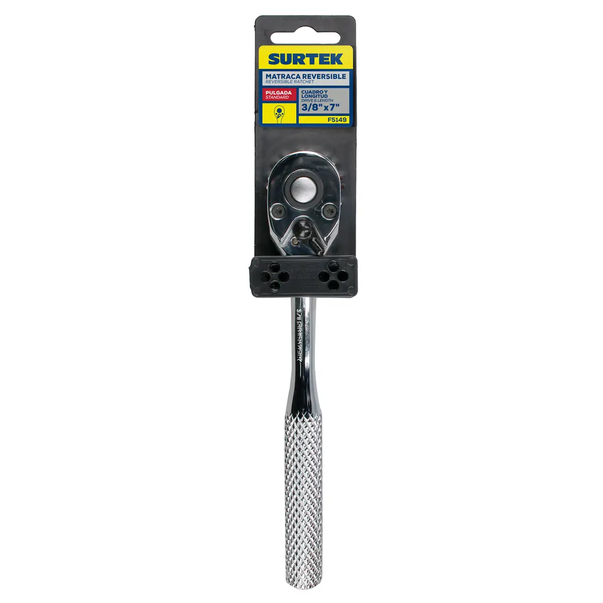 F5149 Ratchet reversible 3/8" tipo pera mango moleteado