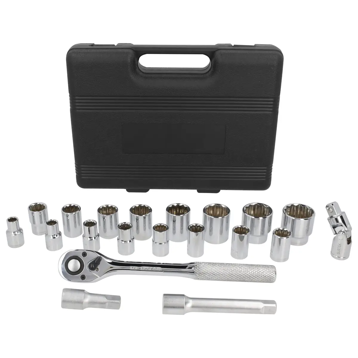 F5800BM Juego de copas 1/2" 20 piezas 10 a 32 mm, uso profesional, Surtek
