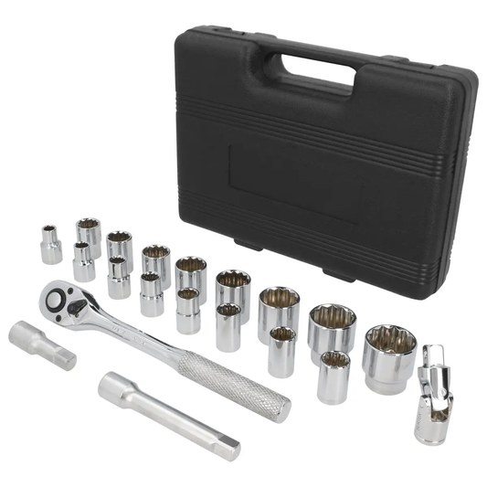 F5800BM Juego de copas 1/2" 20 piezas 10 a 32 mm, uso profesional, Surtek