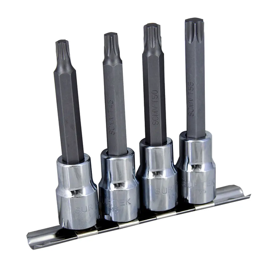 F5800TL Juego de copas punta larga Torx cuadrante 1/2" 4 piezas