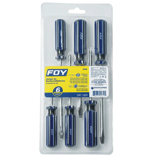 FDE6 Juego de destornilladores PVC combinados 6 piezas