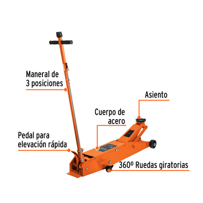 GAPRO-5 Gato hidráulico profesional de patín,5 toneladas, elevación rápida