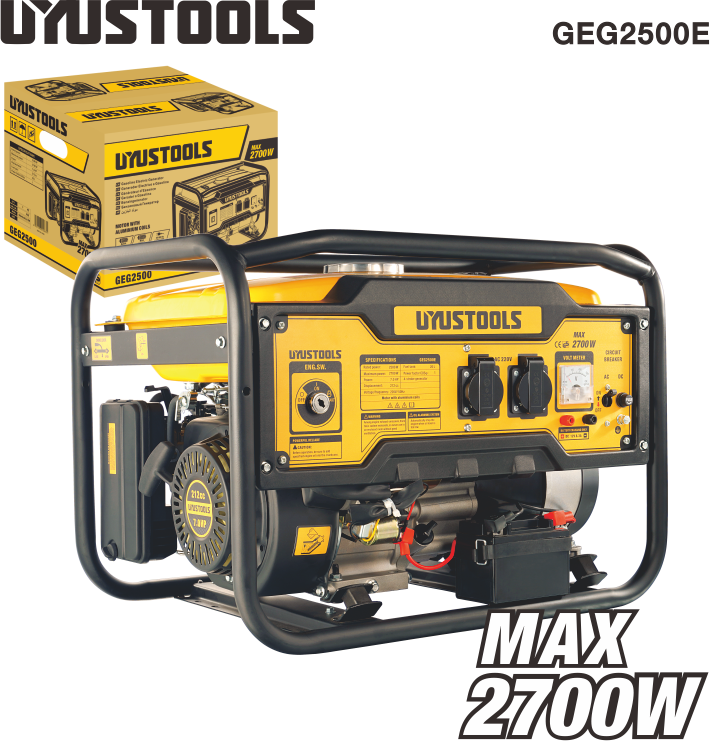 GEG2500E Generador eléctrico a gasolina con llave 2500W/2700W