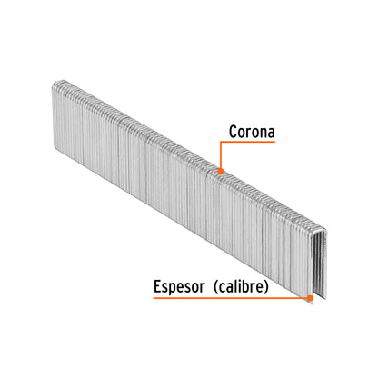 GRANEU-1/4-22 Grapas para grapadora neumática ENEU-1/4, 22mm, 5,000 pzas