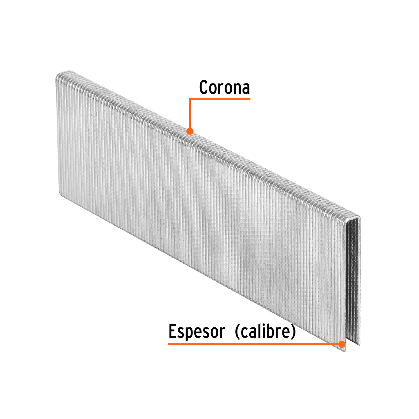 GRANEU-1/4-38 Grapas para grapadora neumática ENEU-1/4, 38mm, 5,000 pzas