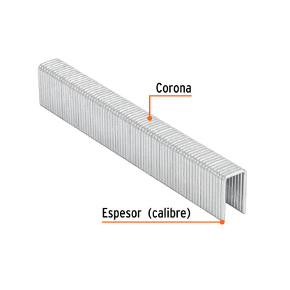 GRANEU-7/16-19 Grapas para grapadora neumática ENEU-7/16, 19mm, 1,000pzas