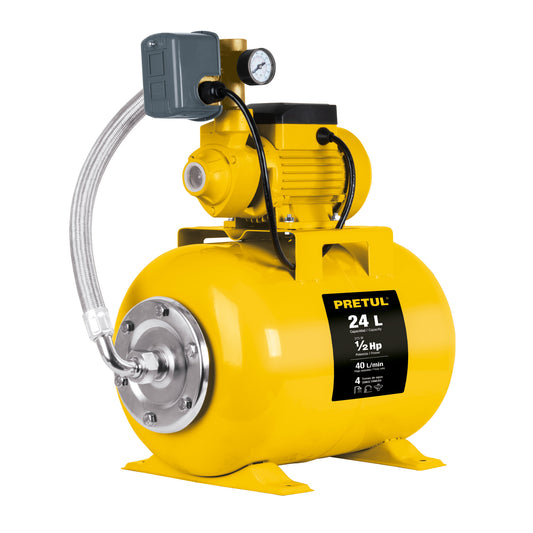 HIDR-1/2X24P Bomba hidroneumática 1/2 HP, 24 L, Pretul