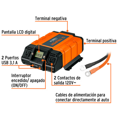 INCO-1500 Inversor de corriente 1500 watts
