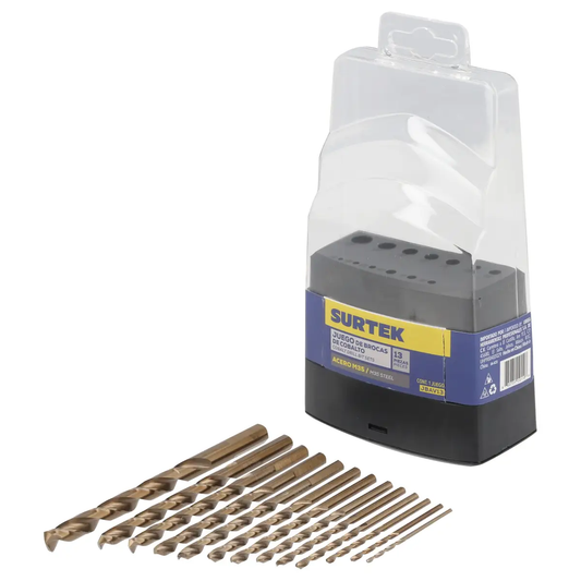 JBAV13 Juego de brocas HSS M35 cobaltadas 13 piezas