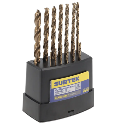 JBAV13 Juego de brocas HSS M35 cobaltadas 13 piezas