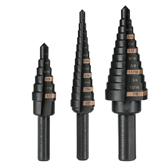 JBES-3 Juego de brocas escalonadas óxido negro 3 piezas