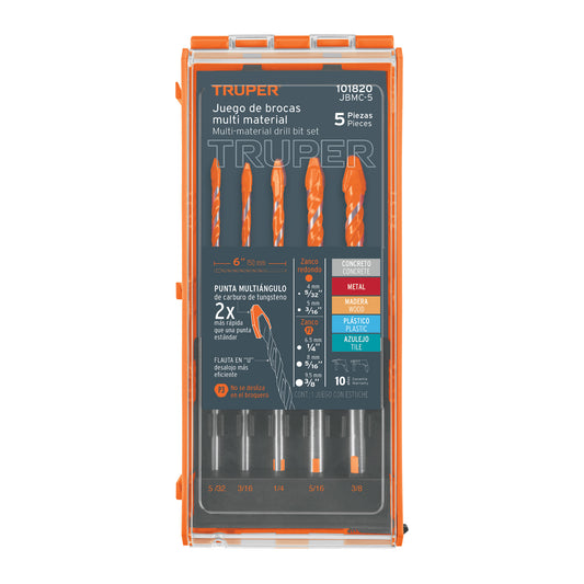 JBMC-5 Juego de brocas multimaterial, 5 piezas