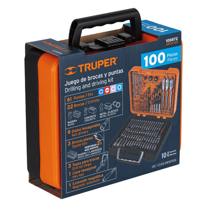 JBPUN-100 Juego de brocas y puntas, 100 piezas