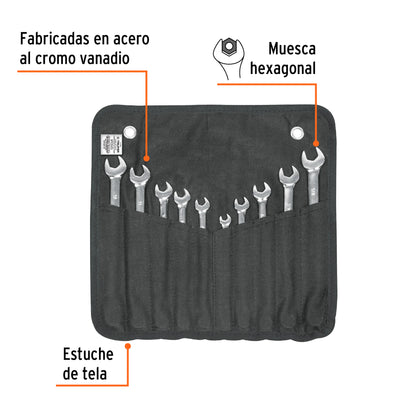 JC-10PM Juego de 10 llaves mixtas pulidas, Truper Expert