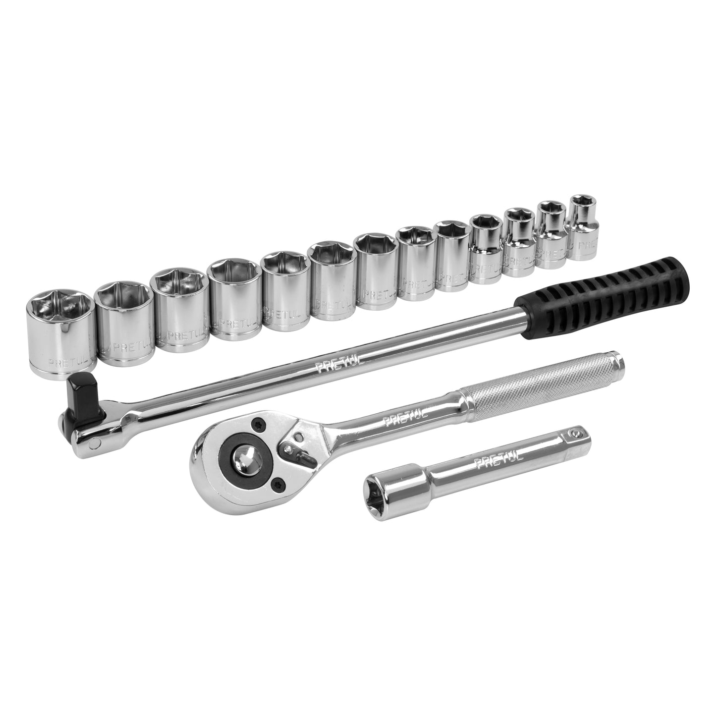 JD-1/2X17MM-P Juego de mecánico, 16 piezas métricas, 1/2", Pretul