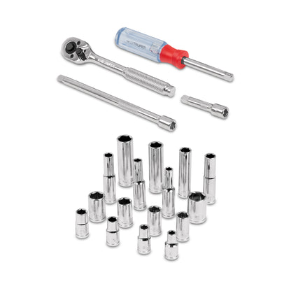 JD-1/4X21M Juego de mecánico, mando 1/4', 20 piezas, métricas