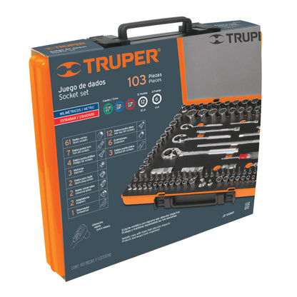 JD-103MP Juego de 103 piezas mixto, 1/4", 3/8", 1/2"