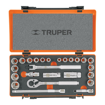 JD-3/8X26MP Juego de mecánico mixto, mando 3/8', 25 piezas