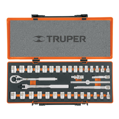 JD-3/8X36MP Juego de mecánico mixto, mando 3/8', 36 piezas