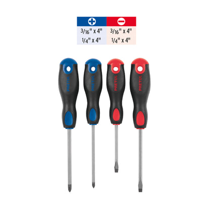 JD-4BP Juego de destornilladores, 4 piezas, mango Comfort Grip, Pretul