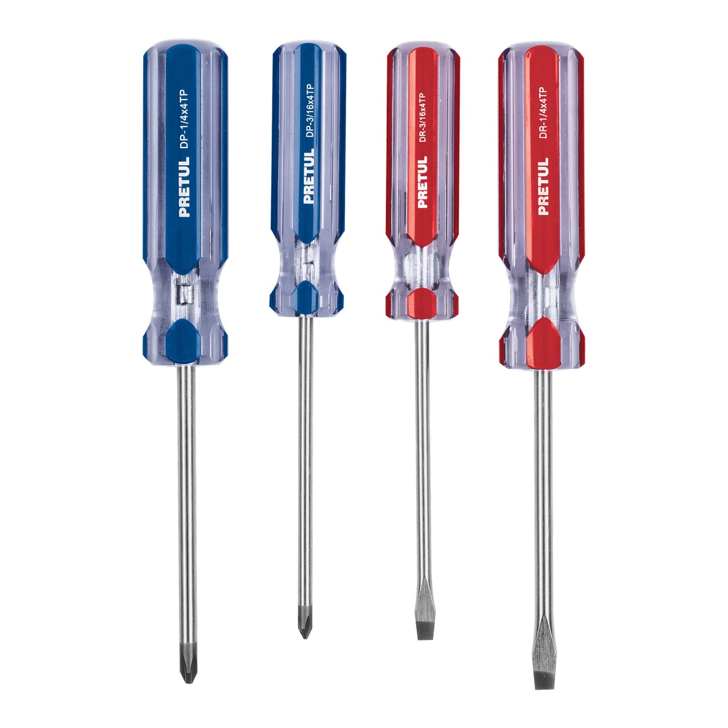 JD-4TP Juego de destornilladores, 4 piezas, mango PVC, Pretul