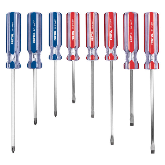JD-8TP Juego de destornilladores, 8 piezas, mango PVC, Pretul