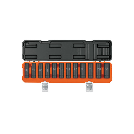 JDI-1/2X12ML Juego de 12 dados largos de impacto, 6 puntas,cuadro 1/2', m