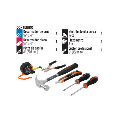 JGO-CAS6X Juego casero de herramientas, 6 piezas