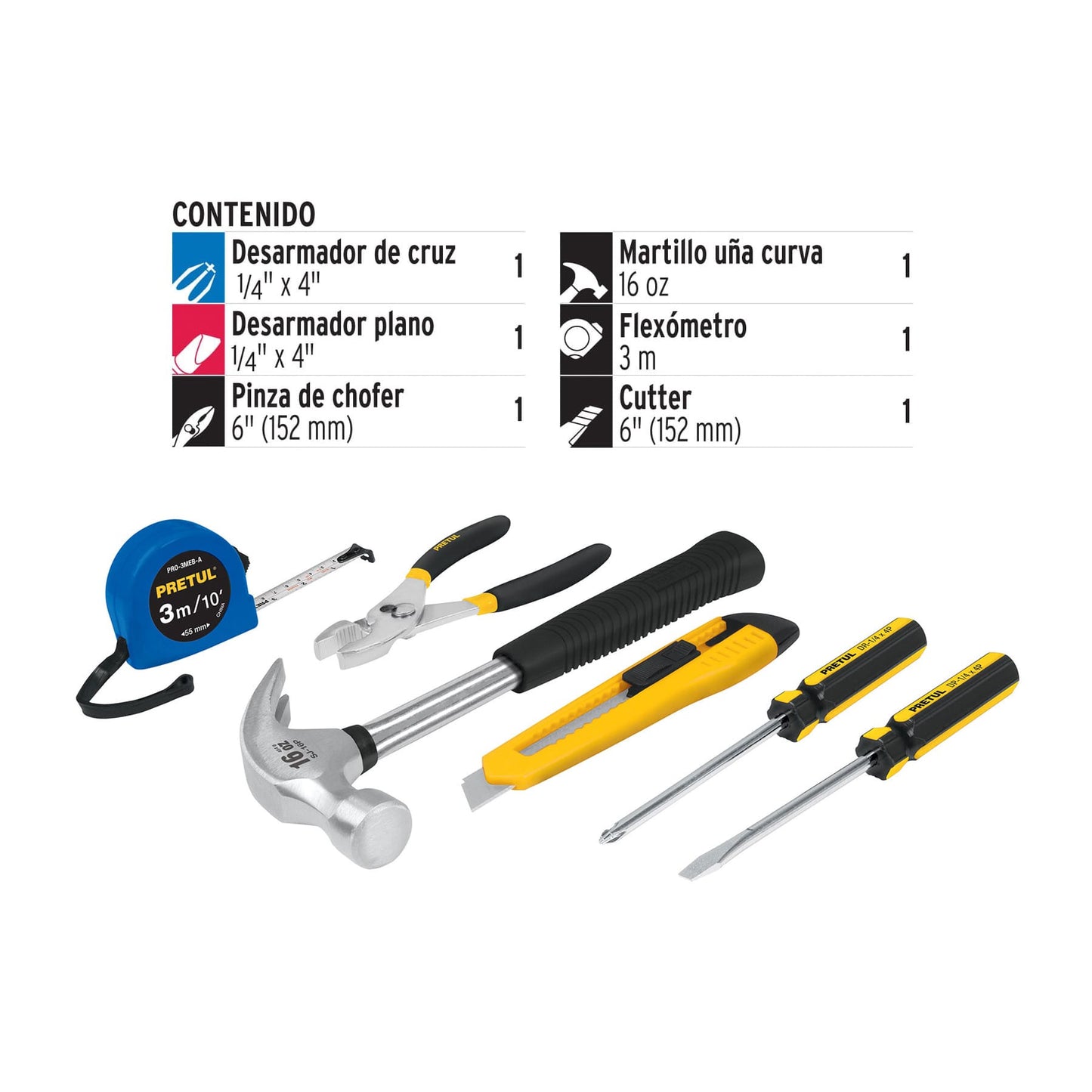 JGO-CAS6 Juego de herramientas, 6 piezas, Pretul