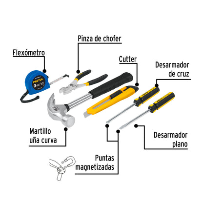 JGO-CAS6 Juego de herramientas, 6 piezas, Pretul