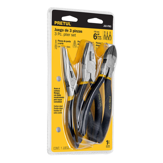 JGO-PIN3 Juego de alicates, 3 piezas, Pretul