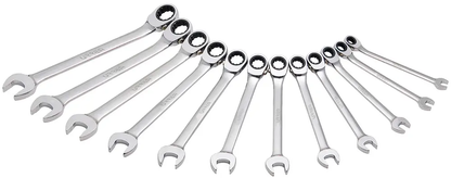 JLMC12MR Juego de llaves combinadas con ratchet spline 12 piezas 8 a 19 mm en caja, uso pesado, Urrea
