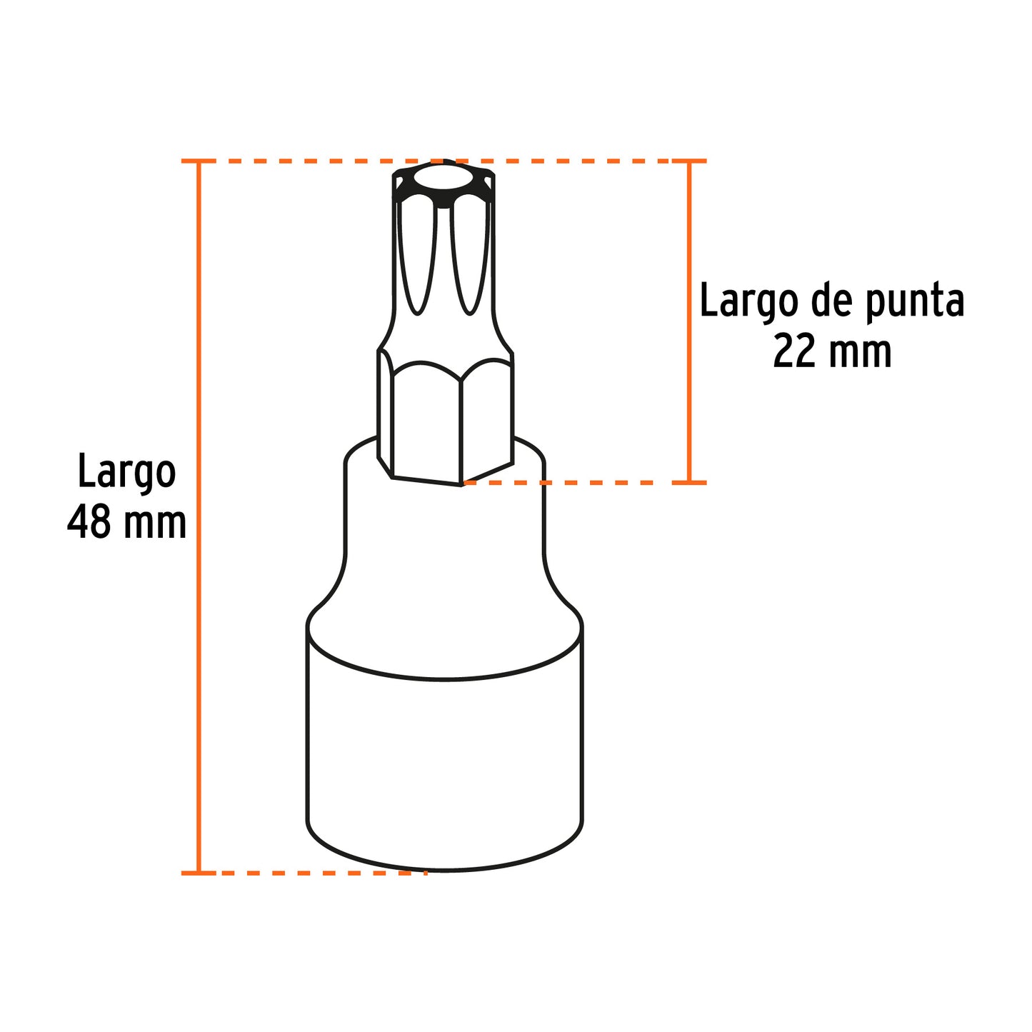 JPH-3/8X7M Juego de copas, punta hexagonal, mando 3/8", 7 piezas, mm