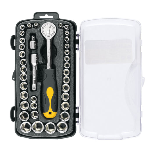 JUDA-38P Juego de ratchet y copas, 39 piezas, Pretul