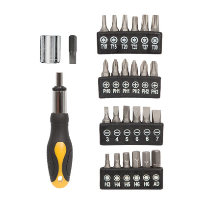 JUDA-39P Juego de ratchet, copas y puntas, 39 piezas, Pretul