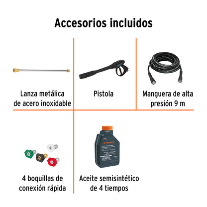 LAGAS-2800 Hidrolavadora con motor a gasolina, 2,800 PSI