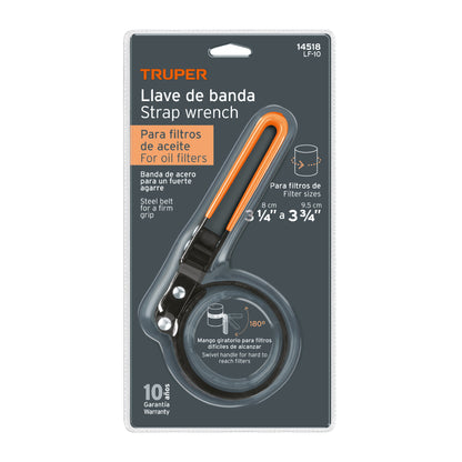 LF-10 Llave de banda metálica para filtro de aceite, 3-3/4"