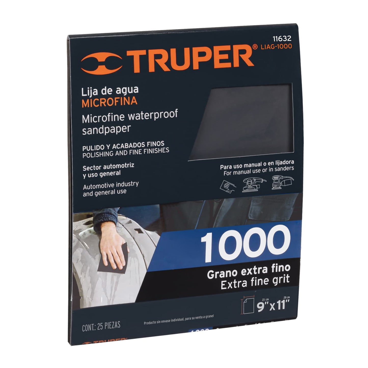 LIAG-1000 Lija de agua microfina papel impermeable, grano 1000