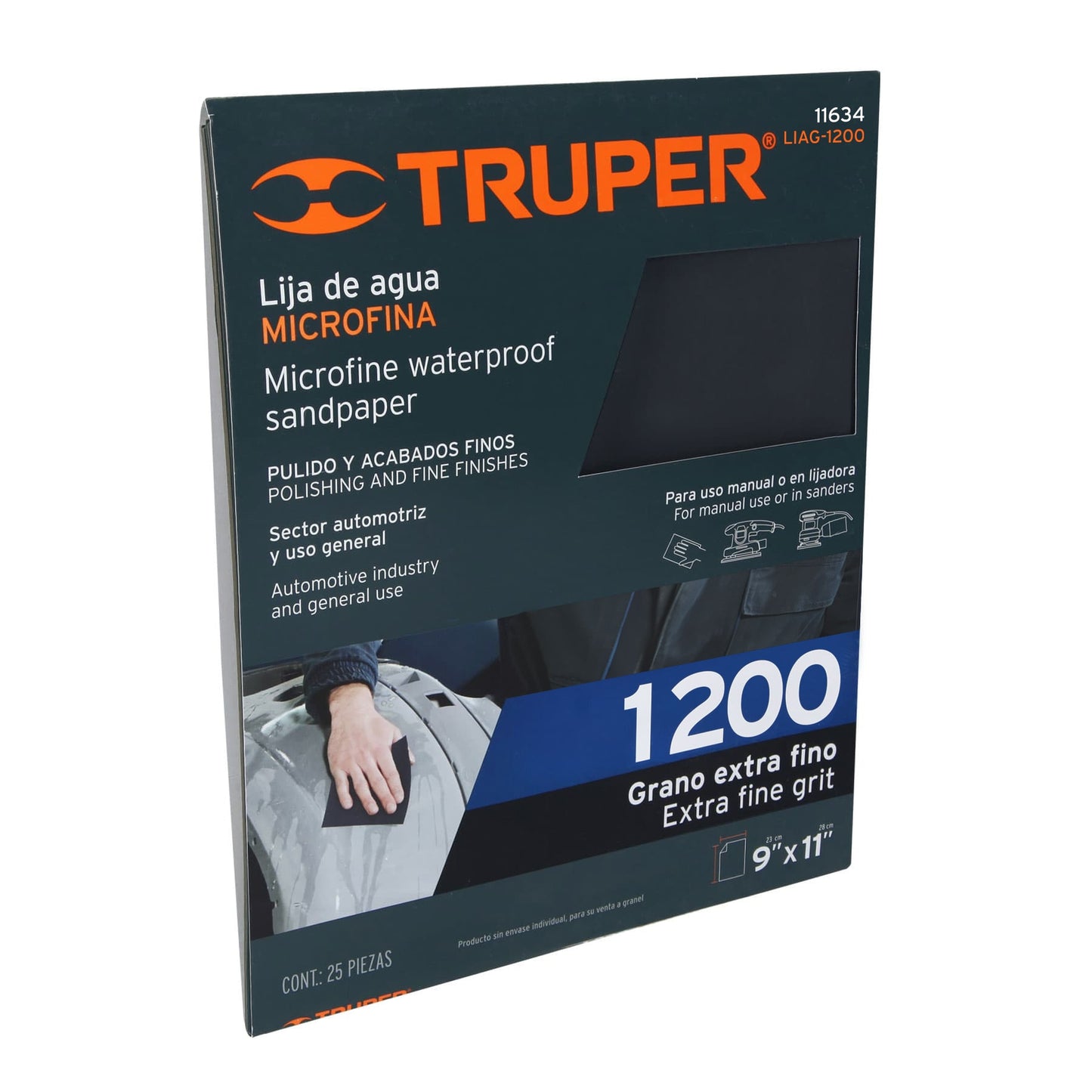 LIAG-1200 Lija de agua microfina papel impermeable, grano 1200